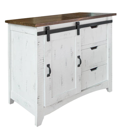 Functional Elegance: Brown and White Solid Wood Three Drawer Chest