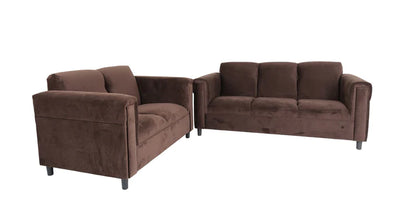 Unparalleled Comfort: Two Piece Dark Brown Five Person Seating Set