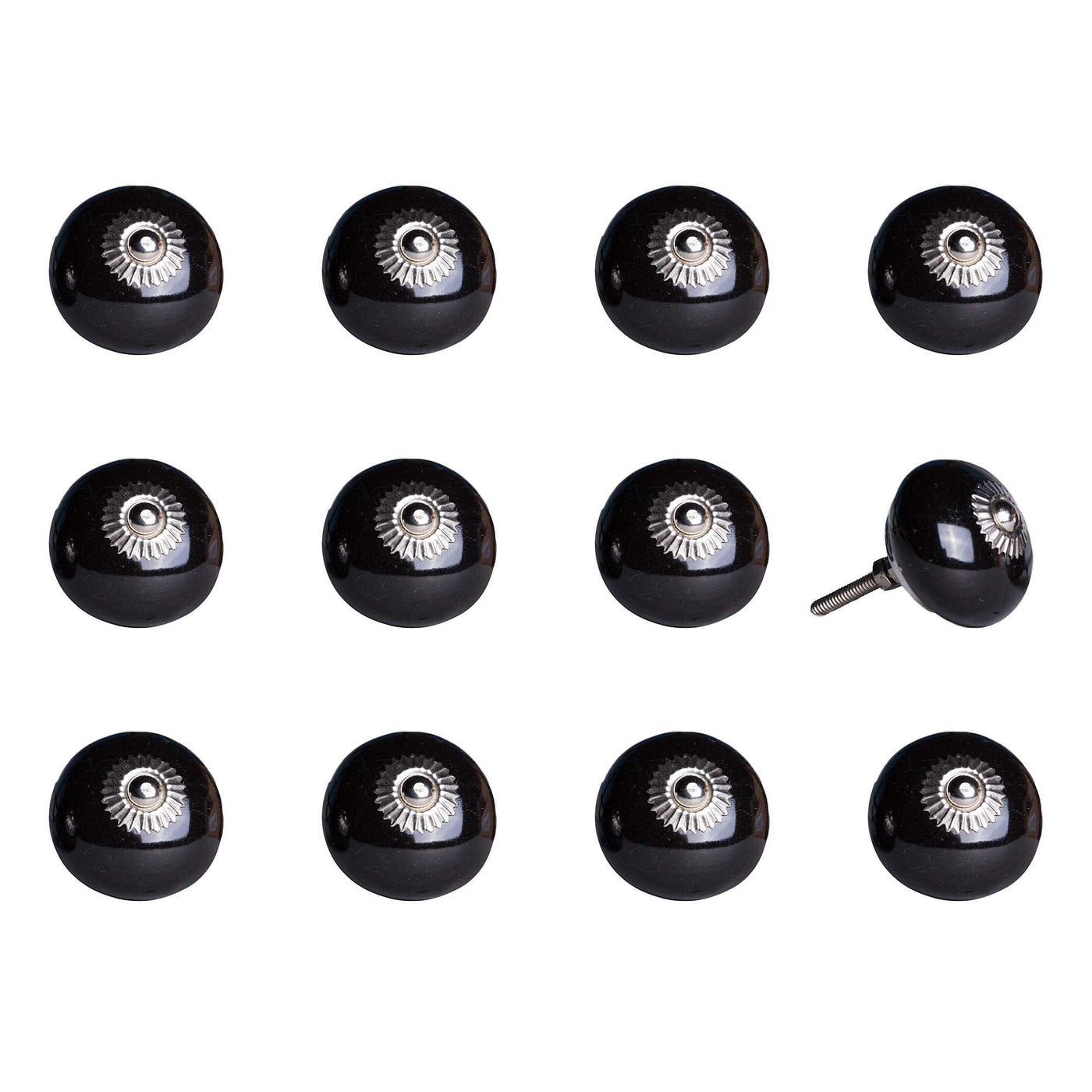 1.5’’ X 1.5’’ X 1.5’’ Ceramic Metal Black 12 Pack Knob - Knobs