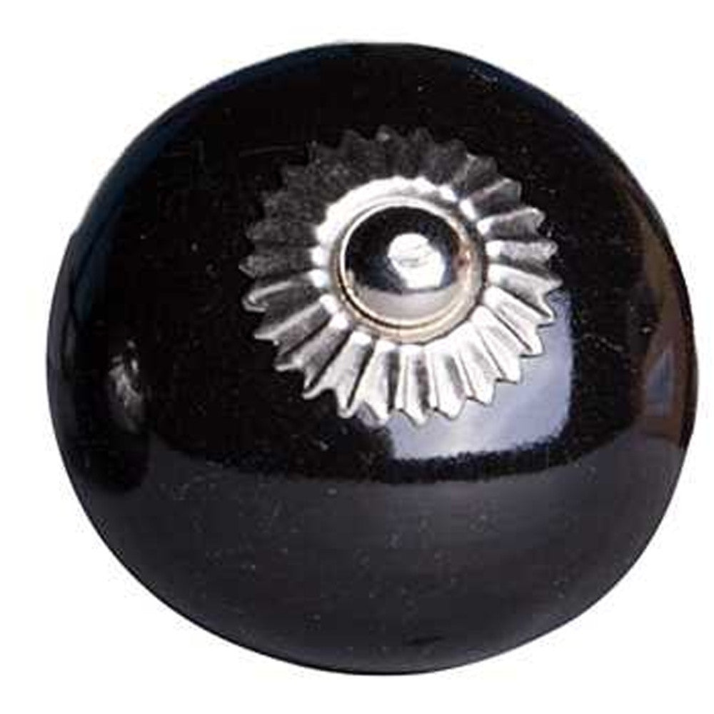 1.5’’ X 1.5’’ X 1.5’’ Ceramic Metal Black 12 Pack Knob - Knobs