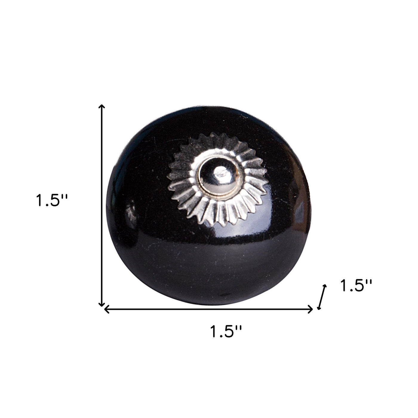 1.5’ X 1.5’ X 1.5’ Ceramic Metal Black 12 Pack Knob - Knobs