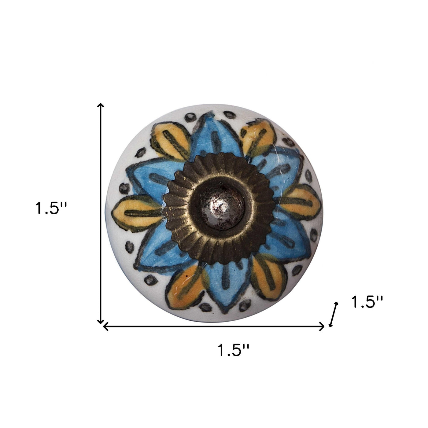 1.5’’ X 1.5’’ X 1.5’’ Ceramic Metal Multicolor 12 Pack Knob - Knobs