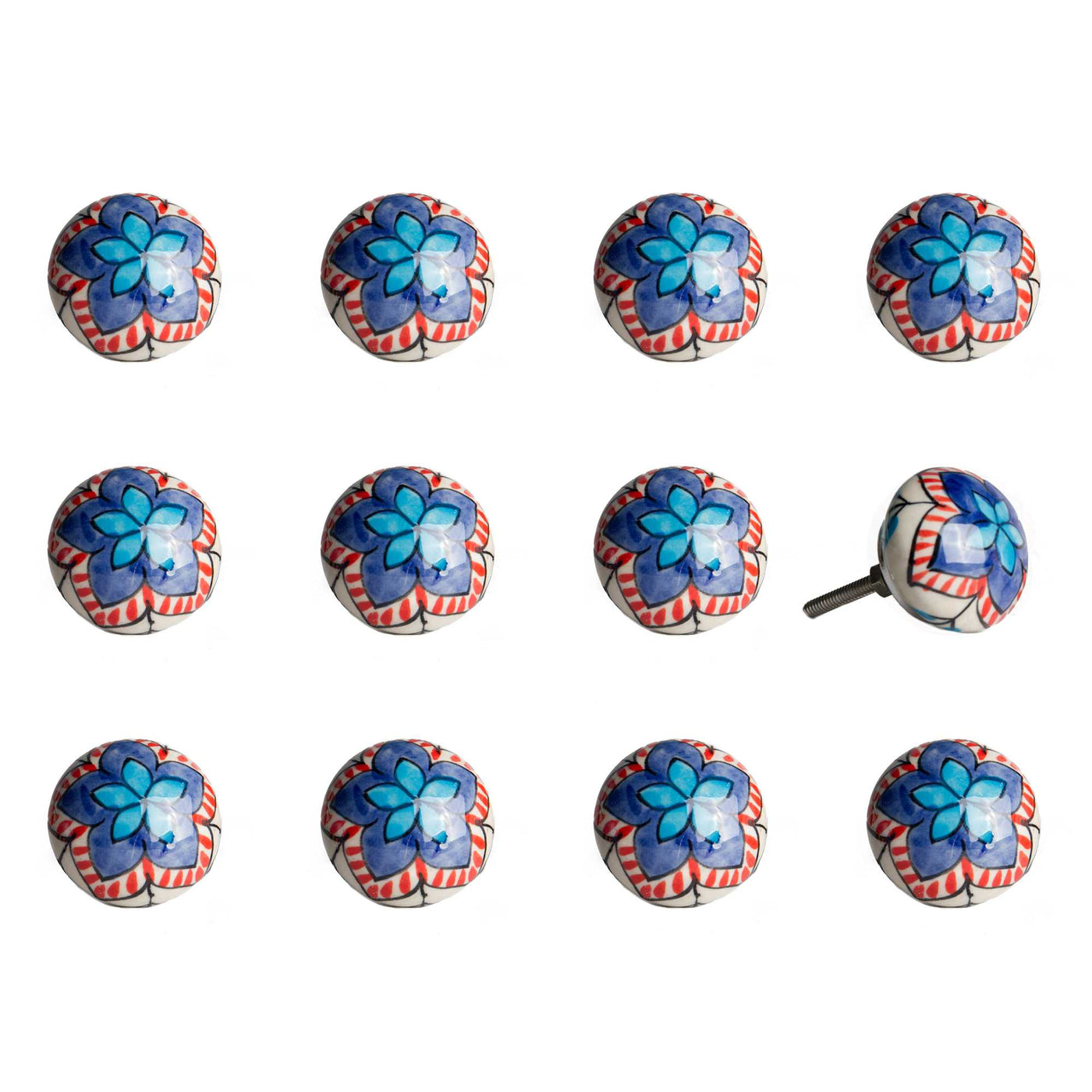 1.5’ X 1.5’ X 1.5’ Ceramic Metal Multicolor 12 Pack Knob - Knobs