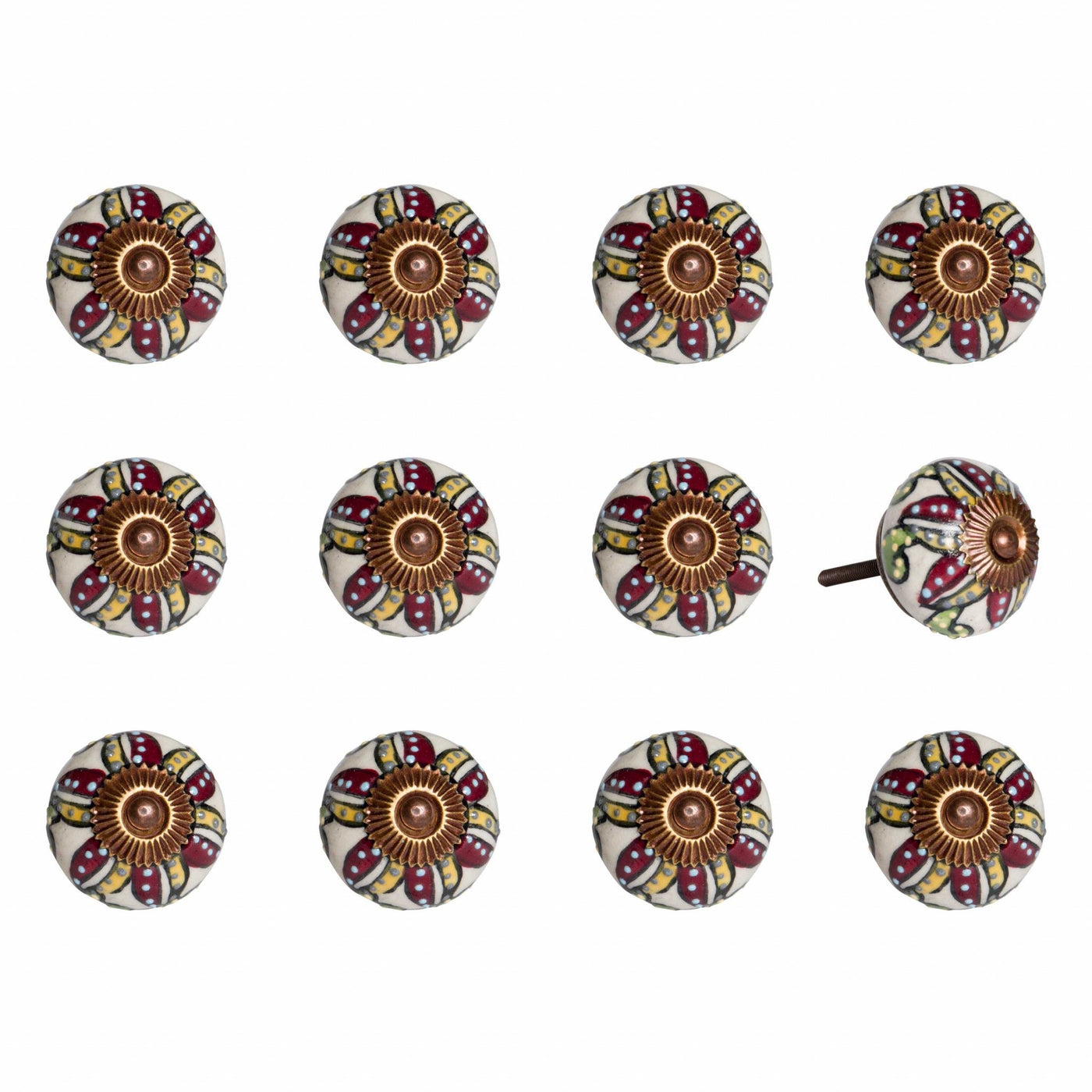 1.5’ X 1.5’ X 1.5’ Ceramic Metal Multicolor 12 Pack Knob - Knobs