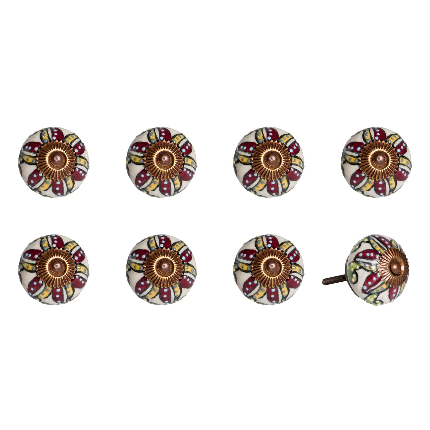 1.5’’ X 1.5’’ X 1.5’’ Ceramic Metal Multicolor 8 Pack Knob - Knobs