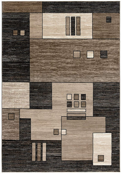 10’ Beige Abstract Power Loom Runner Rug - Area Rugs