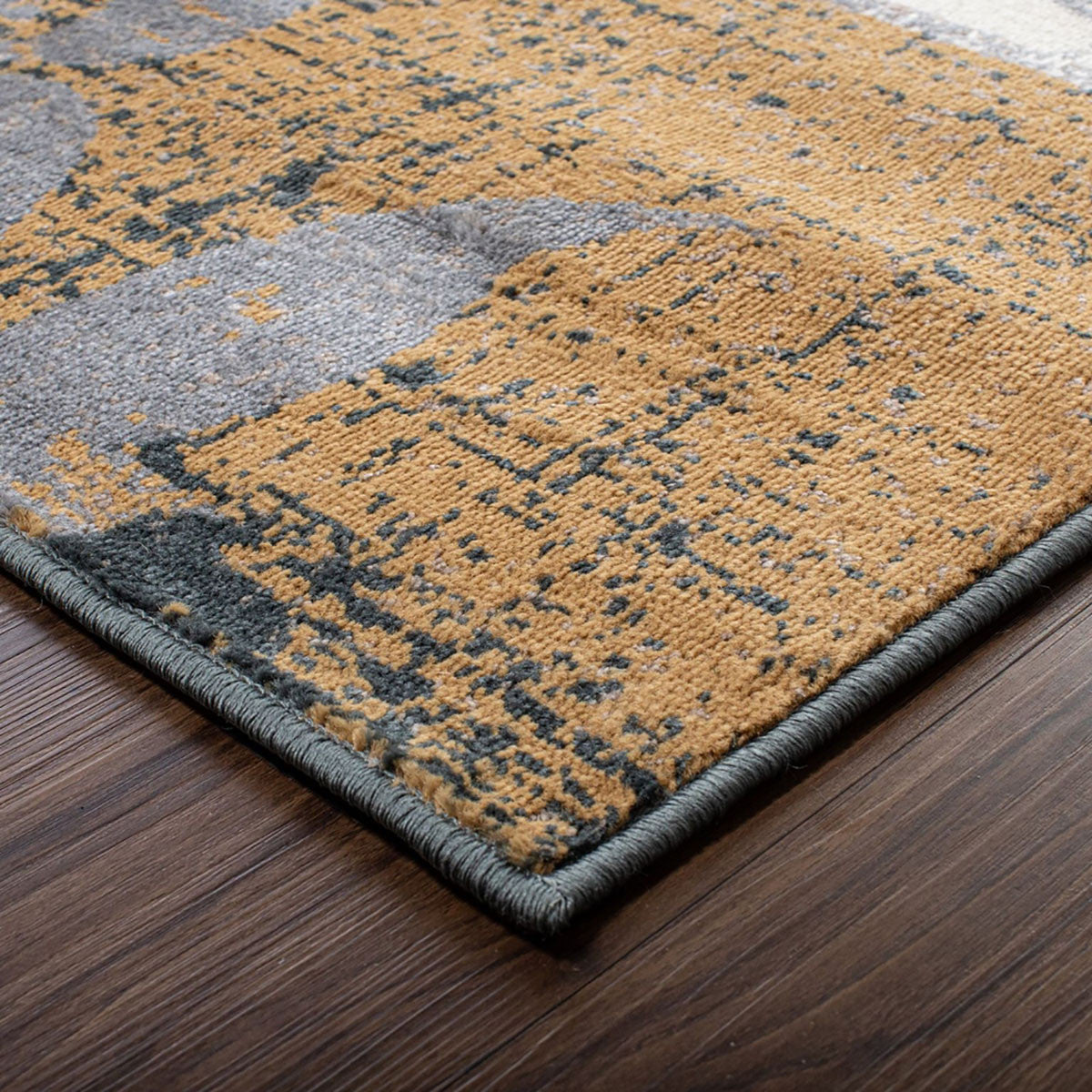 10’ Beige And Gray Floral Power Loom Distressed Stain Resistant Runner Rug - Area Rugs