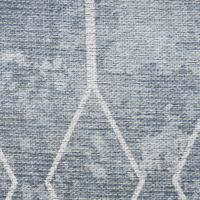 10’ Blue and Gray Geometric Power Loom Washable Runner Rug - Area Rugs