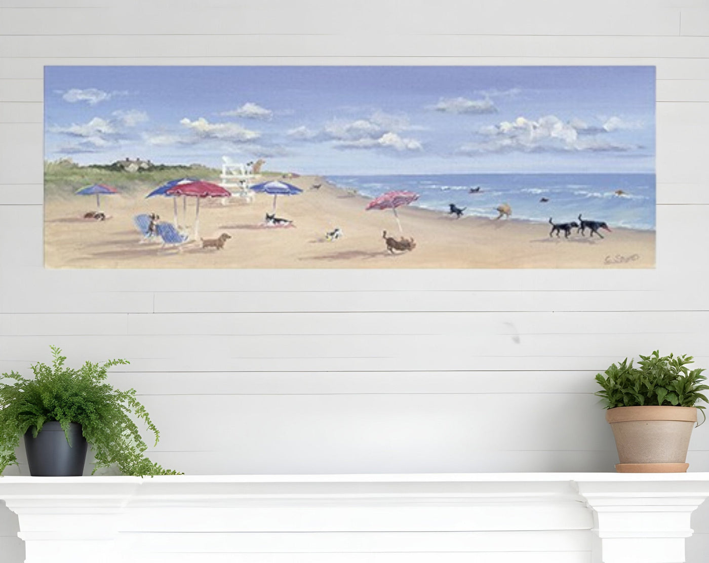 10’’ X 30’’ Dogs Rule the Beach Canvas Unframed Wall Art - 10’’x30’’ - Wall Art