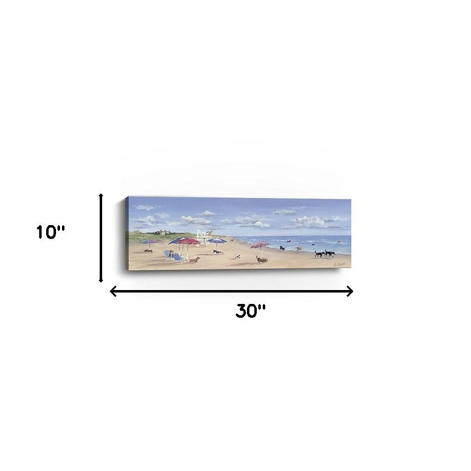 30’ x 10’ Dogs Rule the Beach Canvas Wall Art - 10’x30’ - Wall Art