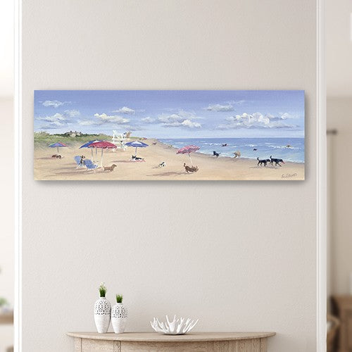 30’ x 10’ Dogs Rule the Beach Canvas Wall Art - Wall Art