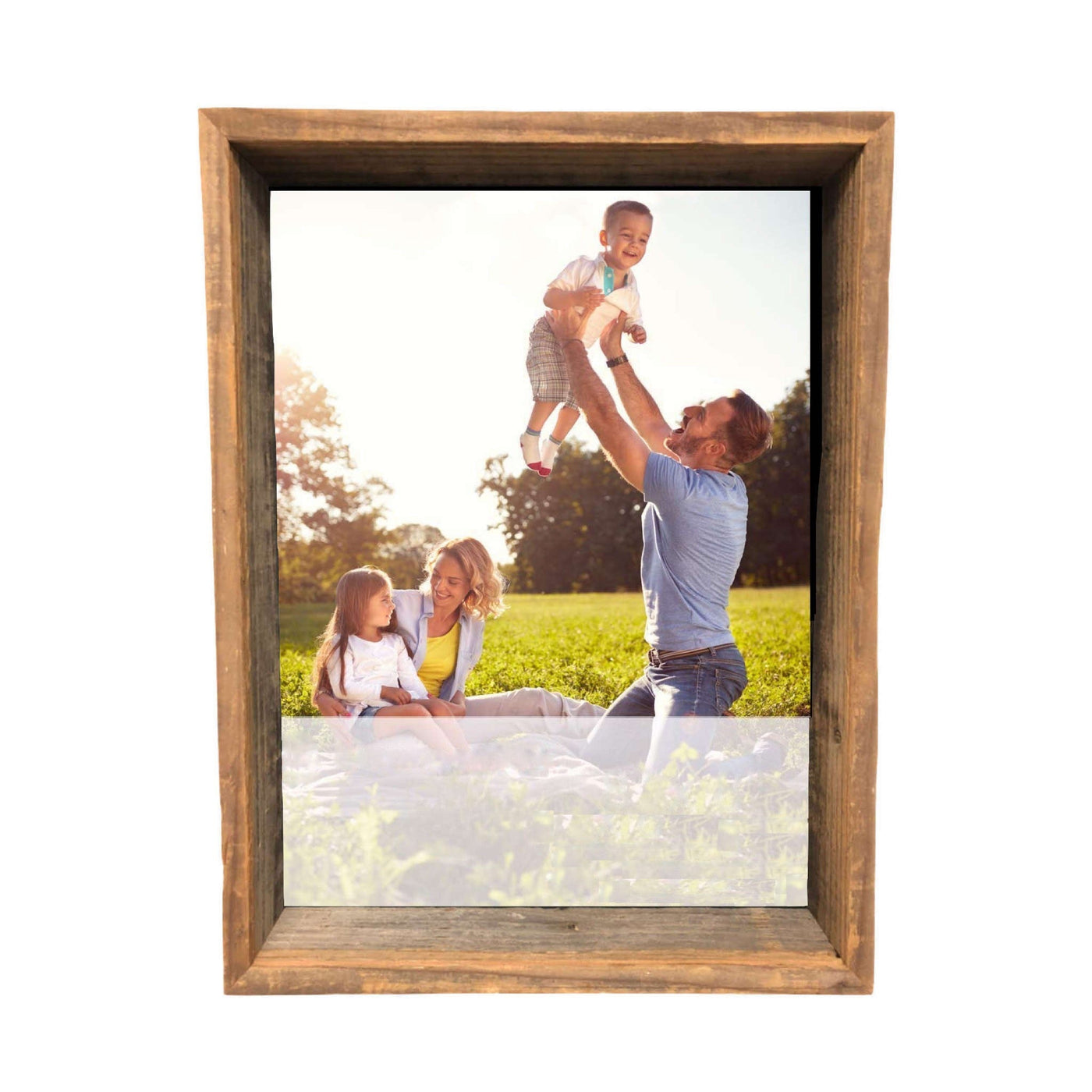 10’ X 10’ Rustic Farmhouse Dark Gray Wood Shadow Box - Picture Frames