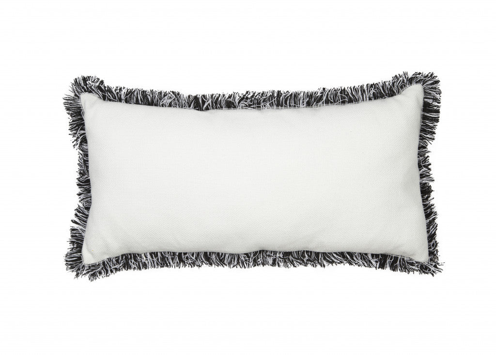 10’x20’ Black and White Have Yourself A Merry Little Christmas Pillow With Fringe - Accent Throw Pillows