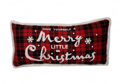 10’x20’ Red and Black Christmas Have Yourself A Merry Little Christmas Polyester Zippered Pillow - Accent Throw Pillows