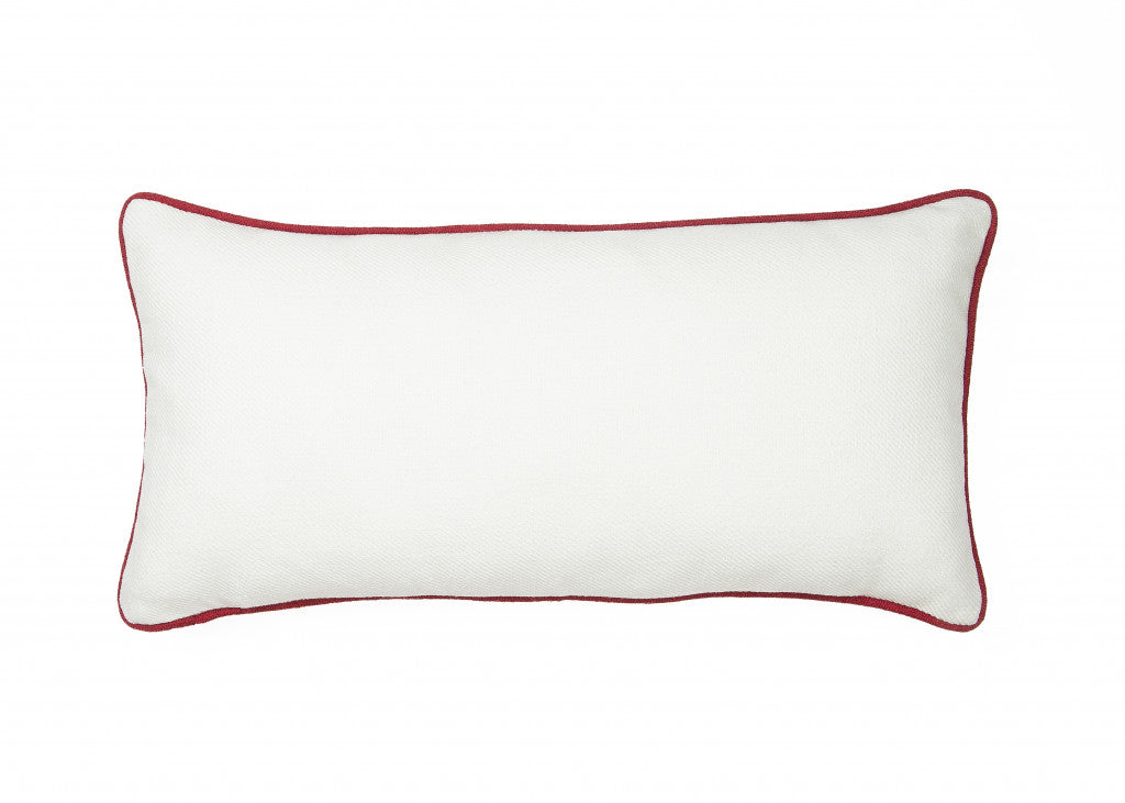 10’x20’ Red and Gray Christmas Noel Polyester Zippered Pillow With Embroidery - Accent Throw Pillows