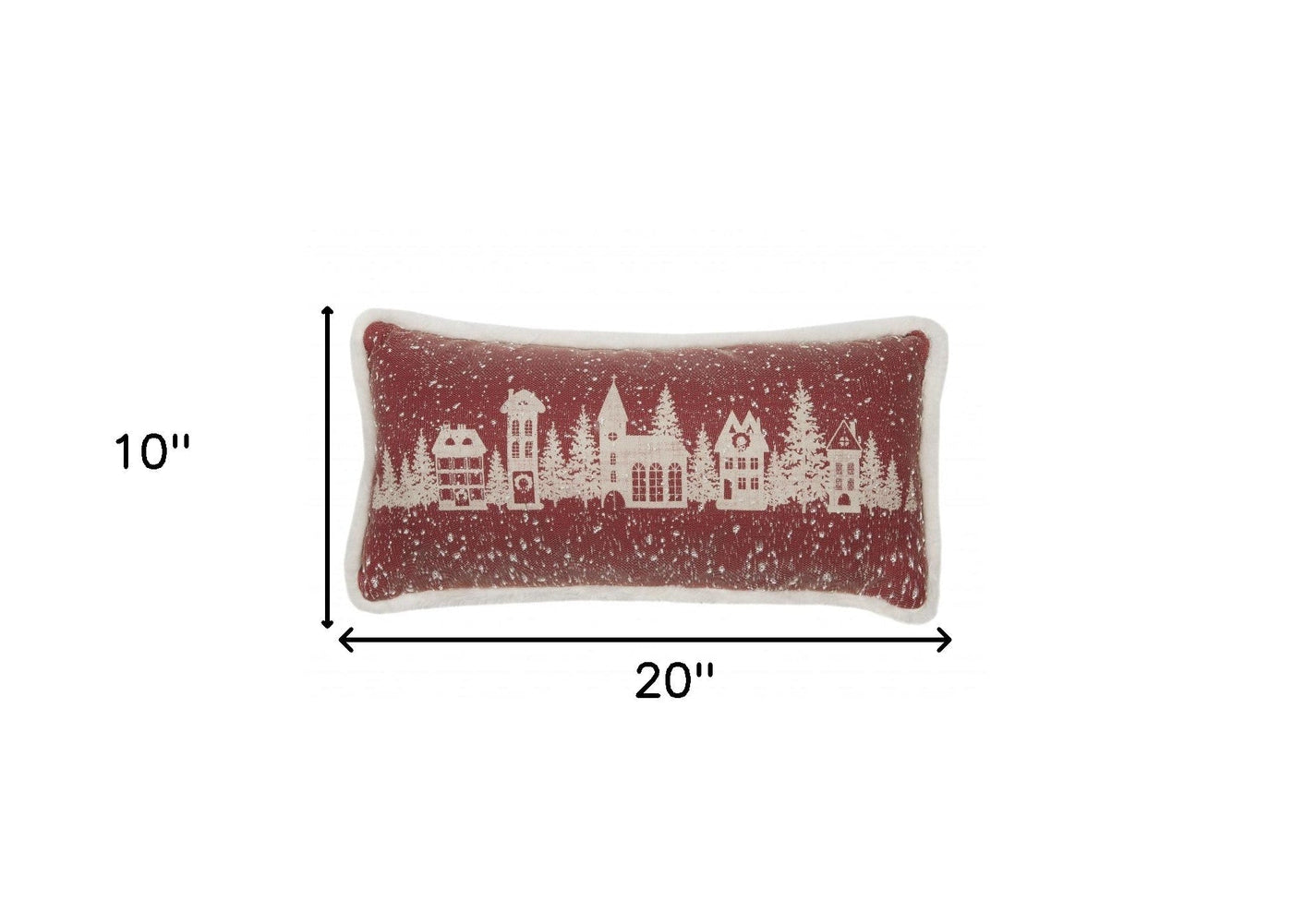 10’x20’ Red Snow Christmas Polyester Street Scene Zippered Pillow - Accent Throw Pillows