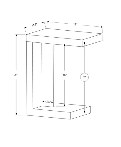 11.5’ X 18’ X 24’ Cappuccino Hollow Core Particle Board Accent Table - Tray Tables