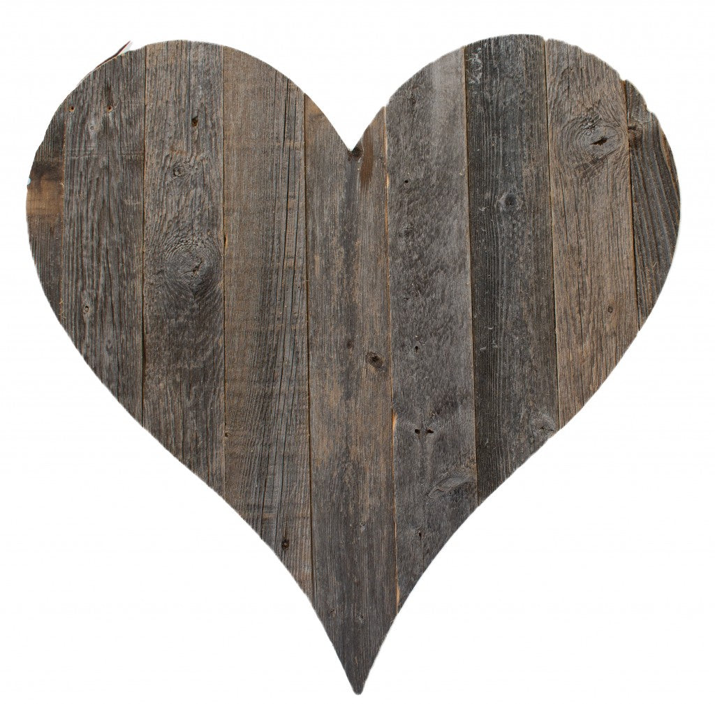 12’ Farmhouse Gray Wooden Heart - Wall Decor