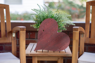 12’ Farmhouse Red Wooden Heart - Wall Decor