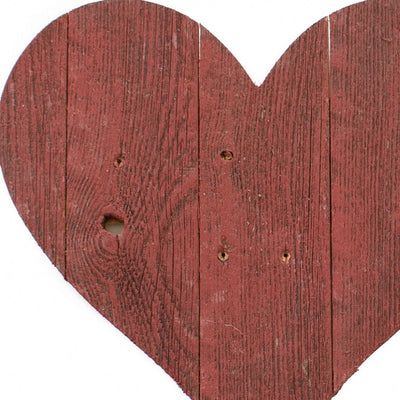 12’’ Farmhouse Red Wooden Heart - Wall Decor