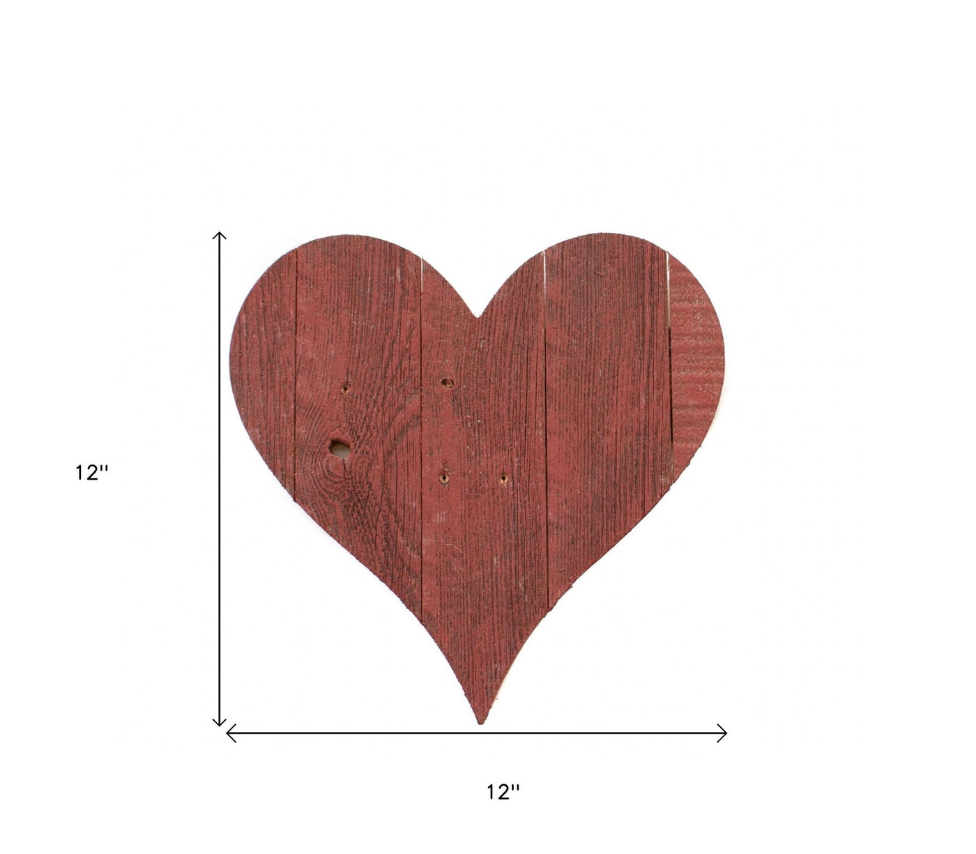 12’ Farmhouse Red Wooden Heart - Wall Decor