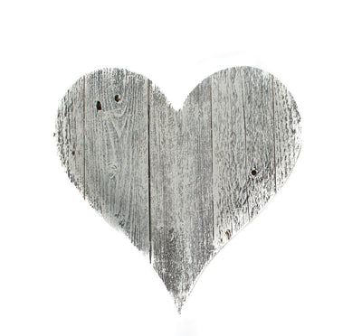 12’ Farmhouse White Wash Wooden Heart - Wall Decor