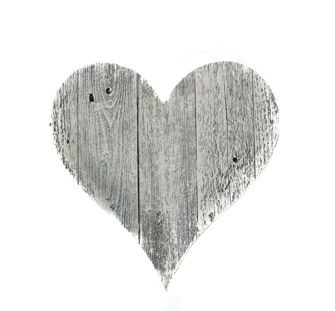 12’’ Farmhouse White Wash Wooden Heart - Wall Decor