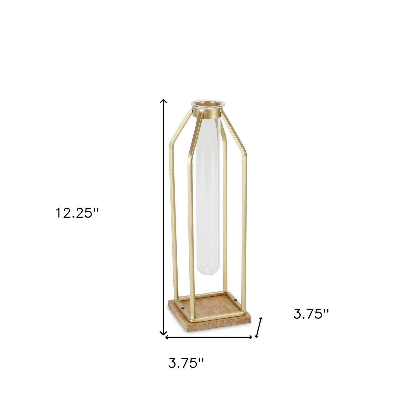 12’ Gold And Clear Contemporary Glass Tube - Sculptures