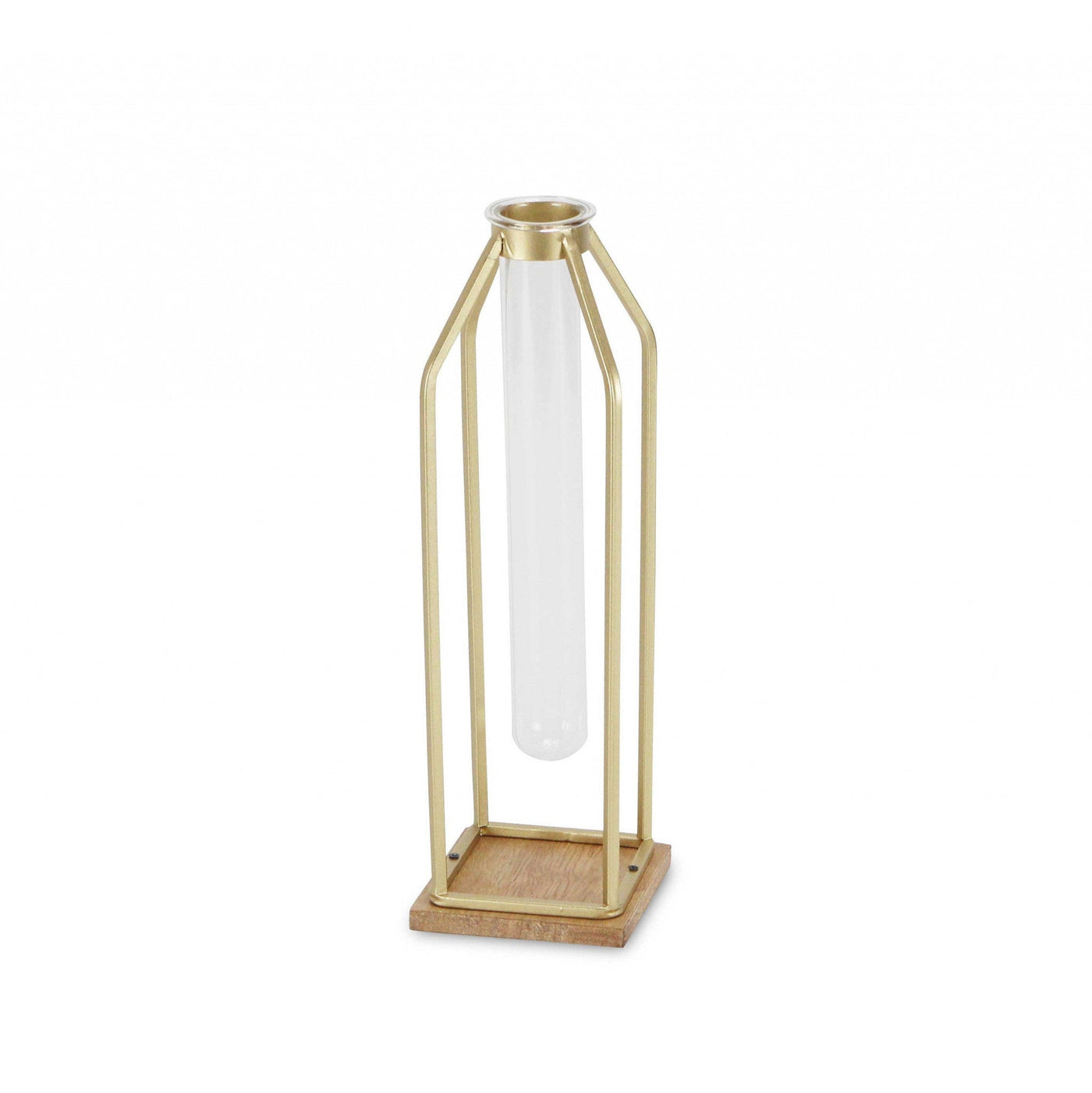 12’ Gold And Clear Contemporary Glass Tube - Sculptures