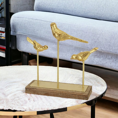 12’ Gold Metal Bird Hand Painted Sculpture - Sculptures