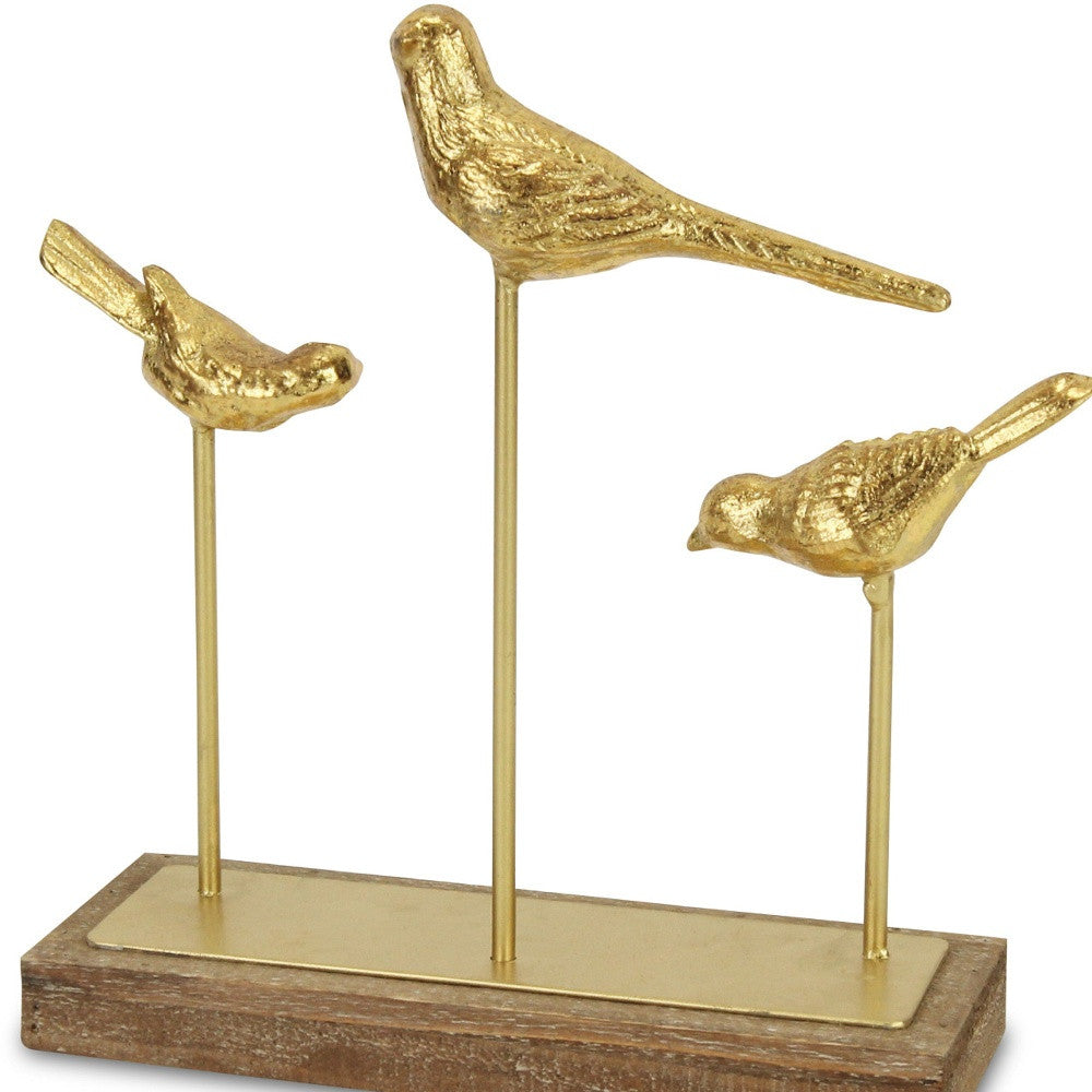 12’ Gold Metal Bird Hand Painted Sculpture - Sculptures