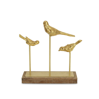 12’ Gold Metal Bird Hand Painted Sculpture - Sculptures