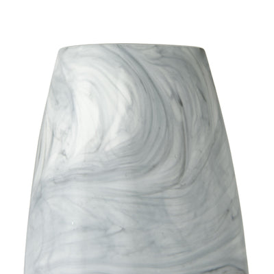 12’ Gray and White Marble Design Glass Vase - Vases