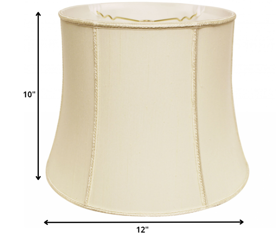 12’’ Ivory Slanted Girdle Shantung Lampshade - Lampshades