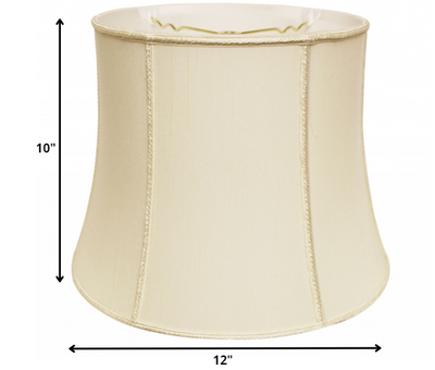 12’’ Ivory Slanted Girdle Shantung Lampshade - Lampshades