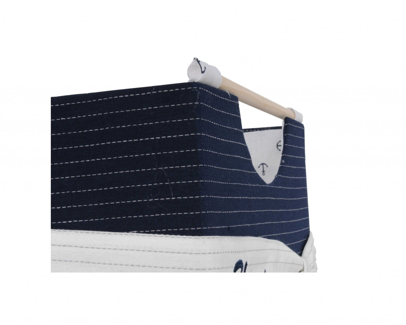 12’’ X 12.5’’ X 9.5’’ White Blue Foldable Fabric Basket Set Of 3 - Organizers