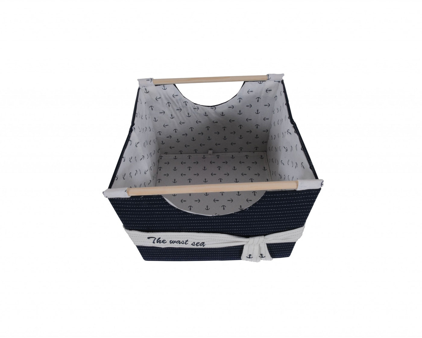 12’’ X 12.5’’ X 9.5’’ White Blue Foldable Fabric Basket Set Of 3 - Organizers