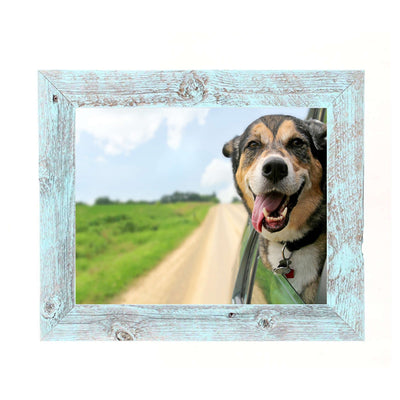 12” X 16” Rustic Farmhouse Light Aqua Blue Wood Frame - Picture Frames