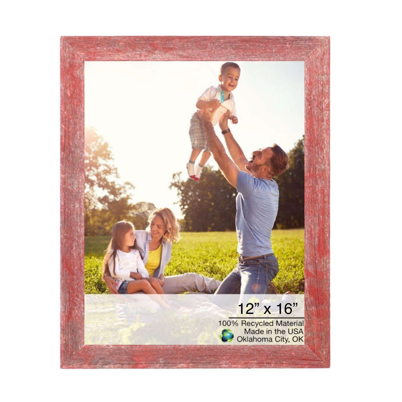 12” X 16” Rustic Farmhouse Red Wood Frame - Picture Frames