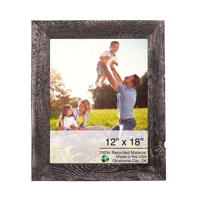 12” X 18” Rustic Farmhouse Rustic Black Wood Frame - Picture Frames