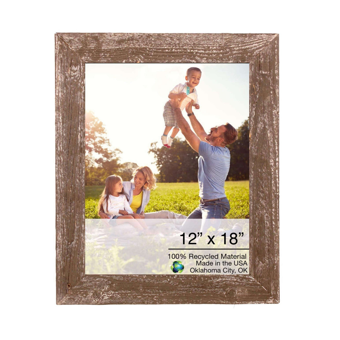 12” X 18” Rustic Farmhouse Brown Wood Frame - Picture Frames