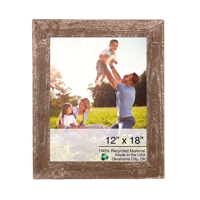 12” X 18” Rustic Farmhouse Brown Wood Frame - Picture Frames