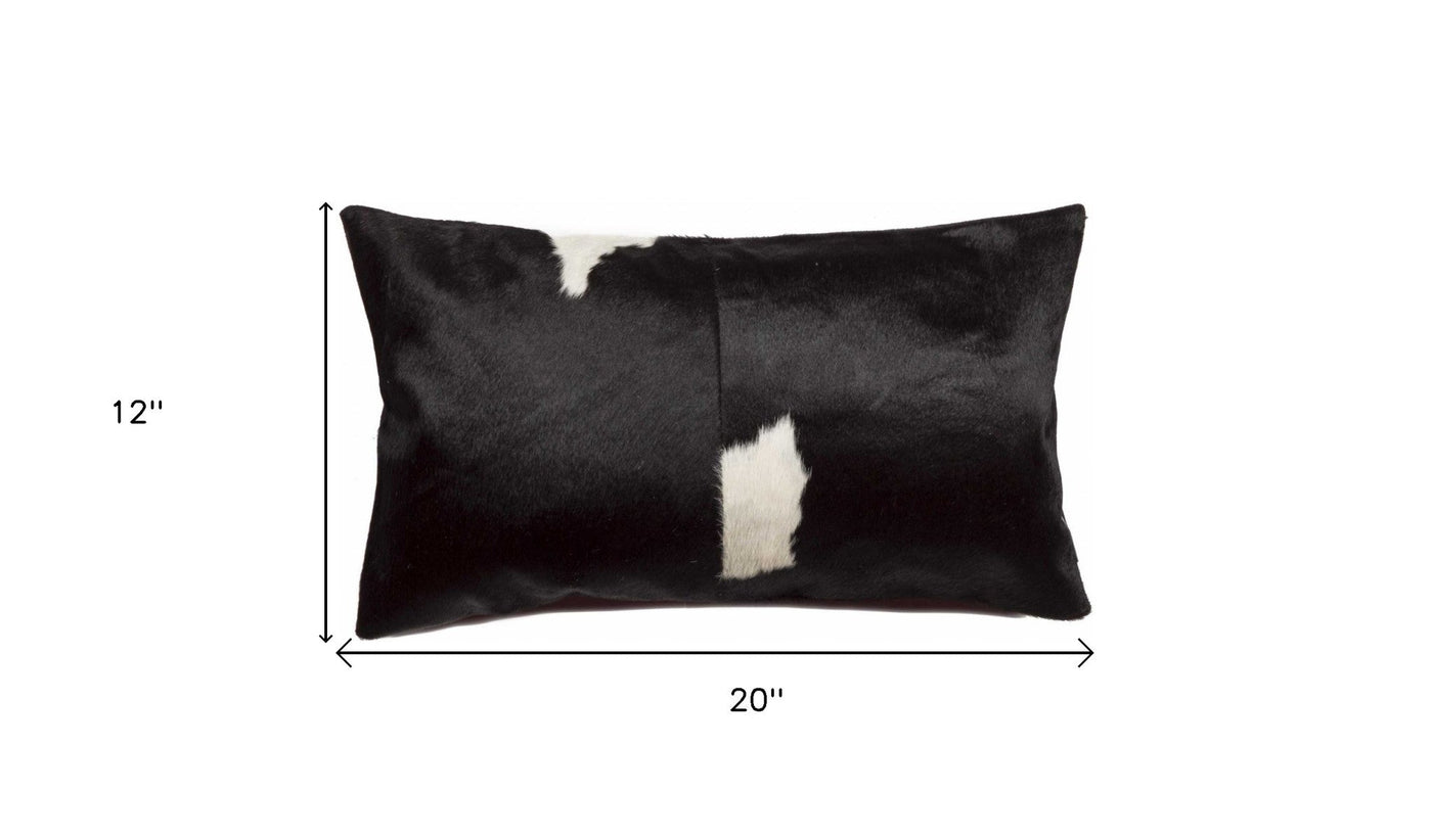 12’ X 20’ Black and White Cowhide Throw Pillow - Black/White - Accent Throw Pillows