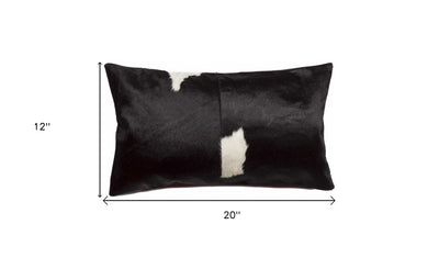 12’ X 20’ Black and White Cowhide Throw Pillow - Black/White - Accent Throw Pillows