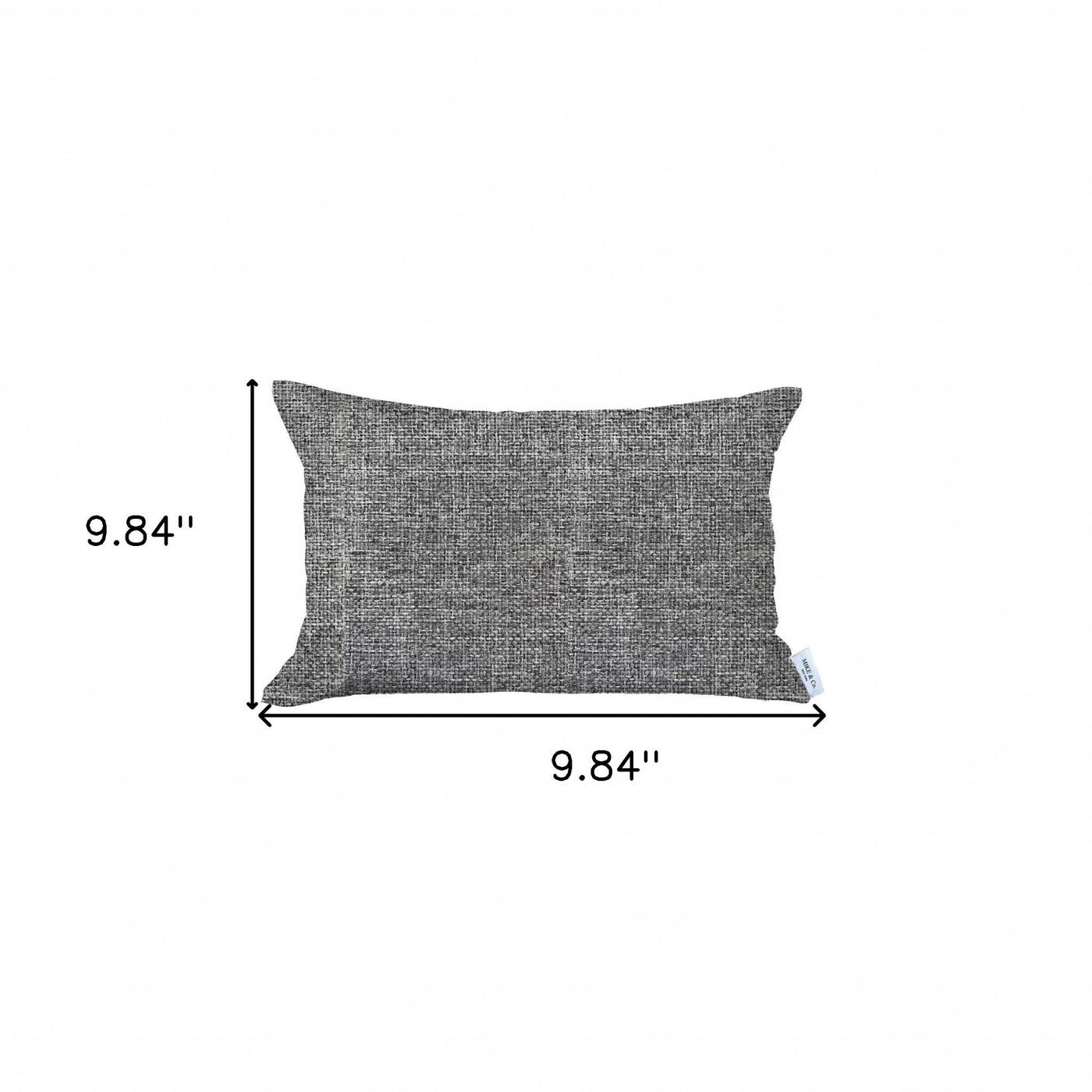 12’ X 20’ Grey And Black Solid Color Zippered Handmade Polyester Lumbar Pillow Cover - Accent Throw Pillows