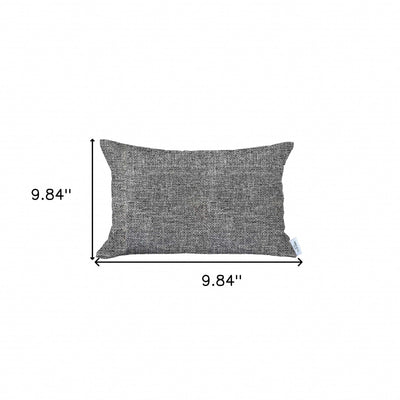 12’ X 20’ Grey And Black Solid Color Zippered Handmade Polyester Lumbar Pillow Cover - Accent Throw Pillows