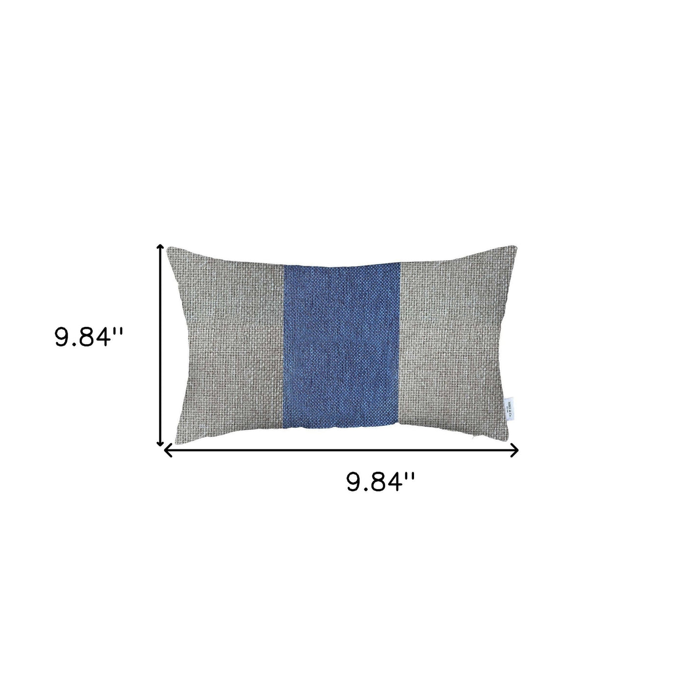 12’ X 20’ Grey And Blue Geometric Zippered Handmade Polyester Lumbar Pillow Cover - Accent Throw Pillows