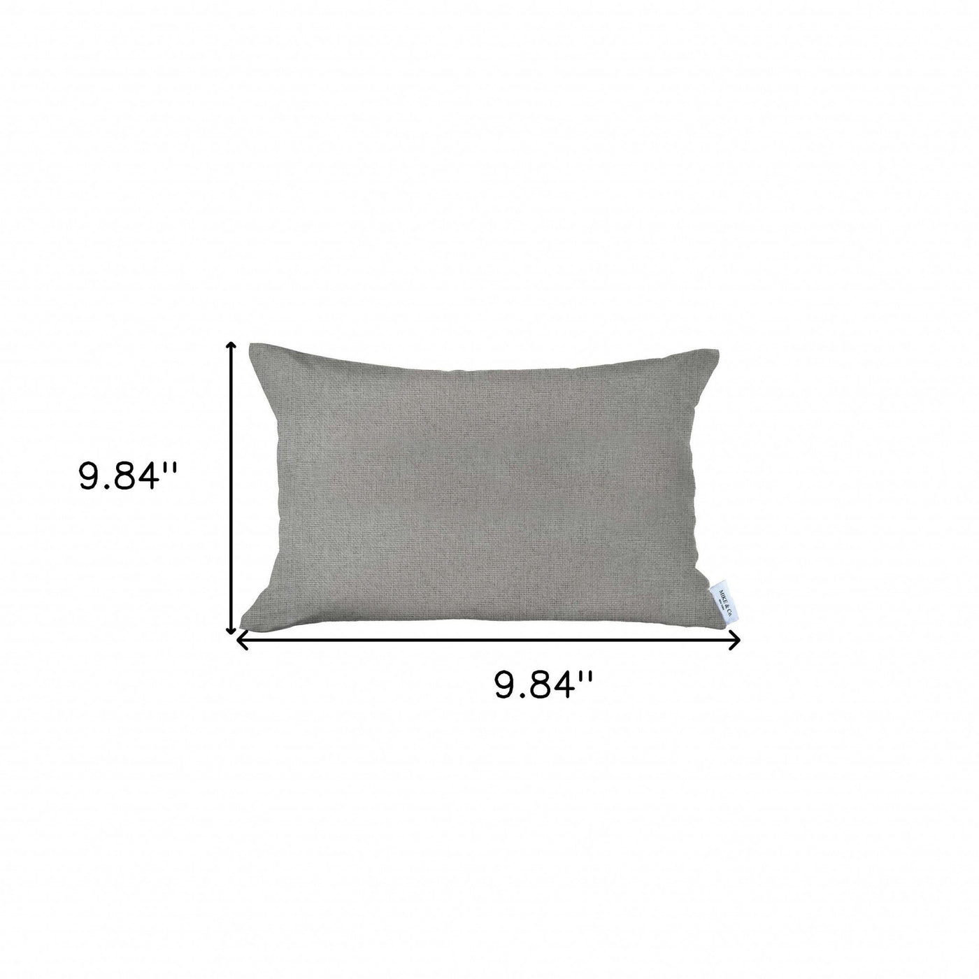 12’ X 20’ Grey Solid Color Zippered Handmade Polyester Lumbar Pillow Cover - Accent Throw Pillows