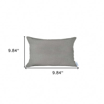 12’ X 20’ Grey Solid Color Zippered Handmade Polyester Lumbar Pillow Cover - Accent Throw Pillows