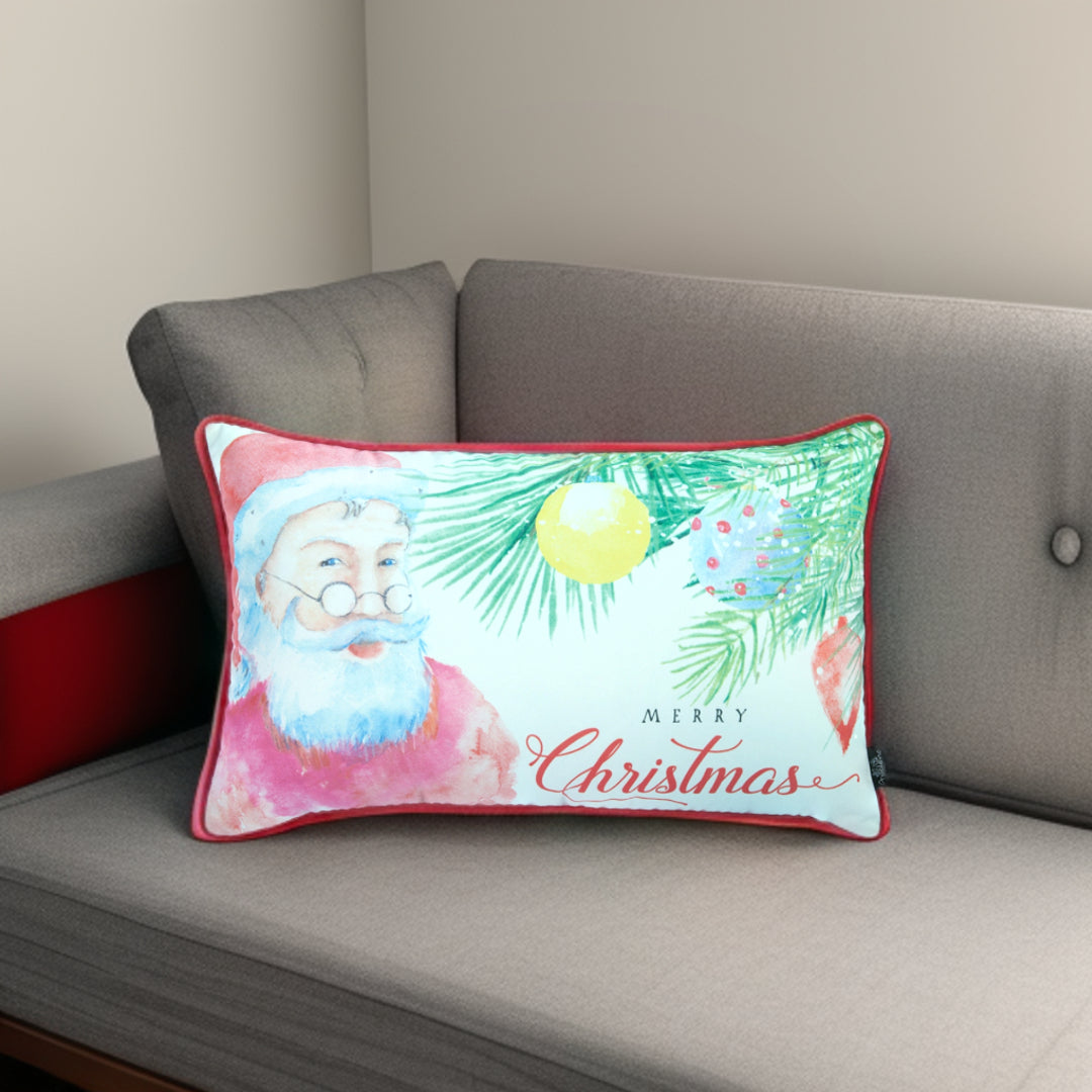 12’ X 20’ Red and White Christmas Polyester Pillow Cover - Accent Throw Pillows